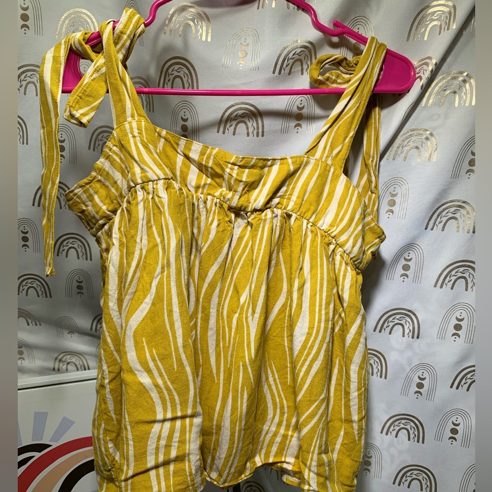 Chic Yellow and White Striped Camisole
